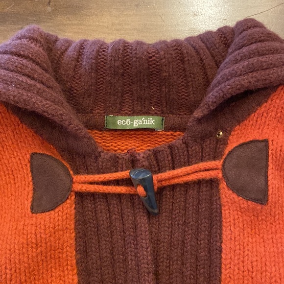 eco-ganik - vintage knitted woman’s poncho - organic cotton - size small - Picture 3 of 5